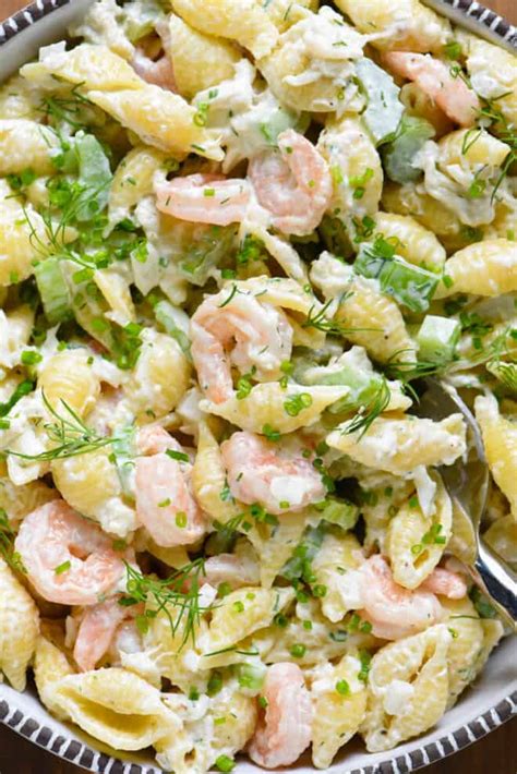 seafood-pasta-salad-crab-and-shrimp-foxes-love image
