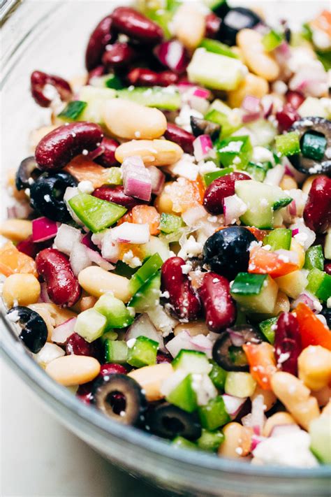 veggie-packed-three-bean-greek-salad-recipe-little image