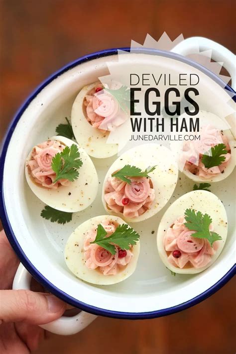 easy-deviled-eggs-with-ham-appetizers-simple-tasty image