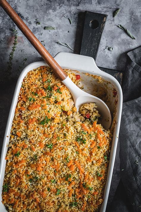 healthy-chicken-and-brown-rice-casserole-yummy image