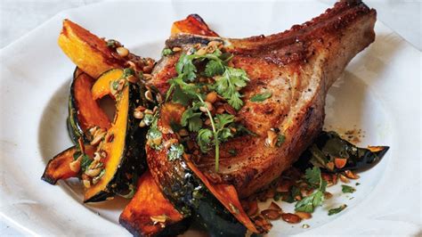 pork-chops-and-squash-with-pumpkin-seed-vinaigrette image