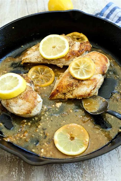 easy-lemon-garlic-skillet-chicken-breasts-happy-healthy image