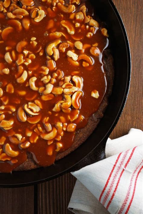 caramel-cashew-skillet-brownies-the-live-in-kitchen image