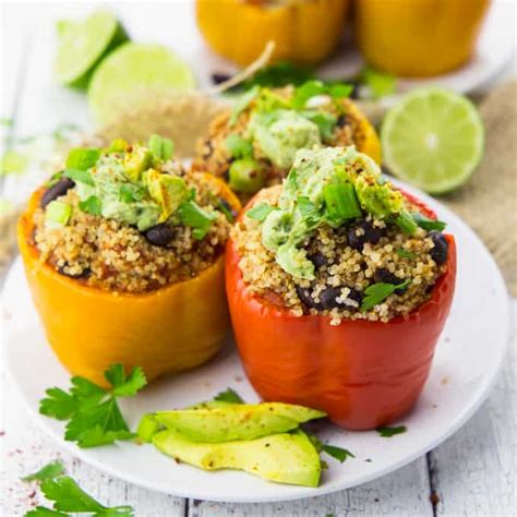 quinoa-stuffed-bell-peppers-in-the-slow-cooker image