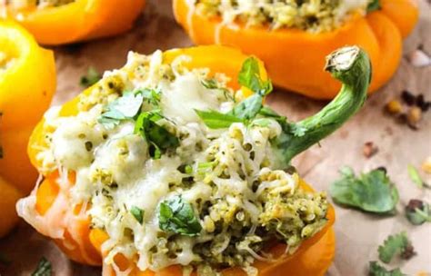 5-ingredient-pesto-chicken-stuffed-peppers-off-the-muck image