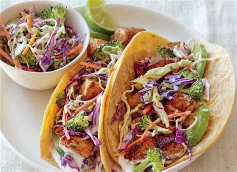 fish-tacos-with-broccoli-slaw-and-lime-cream-sauce image