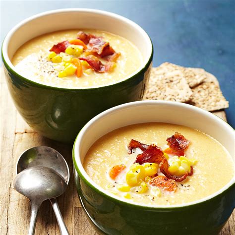 creamy-corn-soup-with-crispy-bacon-recipe-eatingwell image