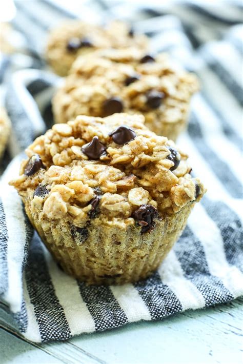 peanut-butter-chocolate-chip-baked-oatmeal-muffins image