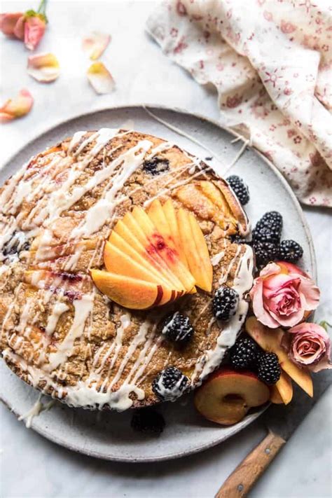 vanilla-glazed-blackberry-peach-coffee-cake-half-baked image