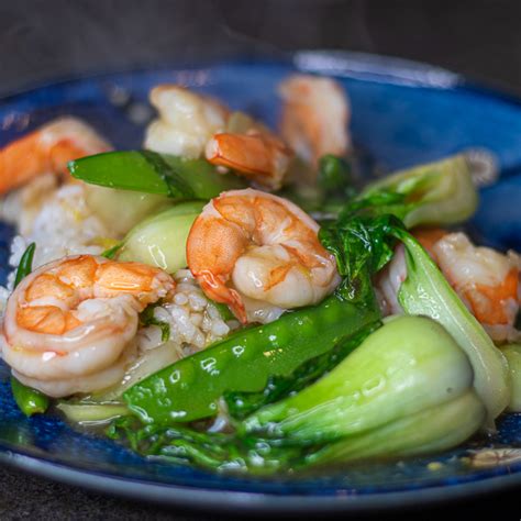 simple-garlic-ginger-shrimp-stir-fry-with-baby-bok-choy image