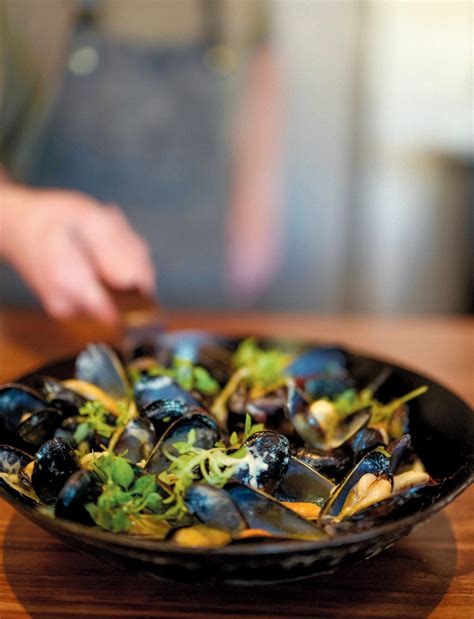 mussels-with-leeks-and-saffron-edible-marin-wine image
