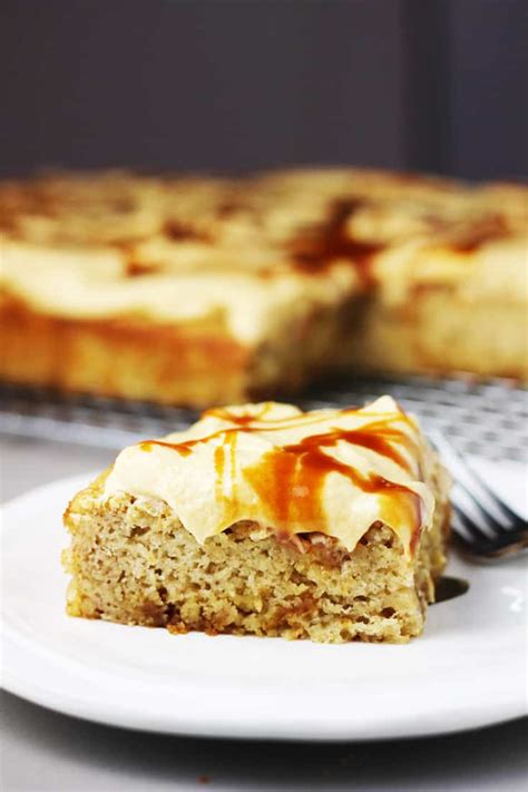 banana-cake-with-fluffy-caramel-cream-cheese-frosting image