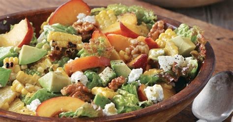 red-leaf-lettuce-salad-with-grilled-corn-peaches image