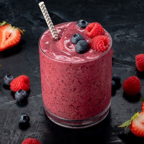mixed-berry-smoothie-recipe-with-coconut-milk-thai image