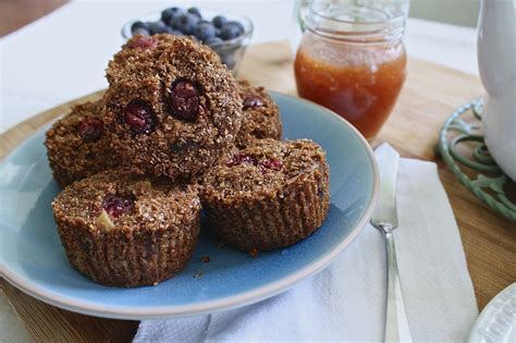 healthy-bran-muffin-recipe-with-berries-dietitian image