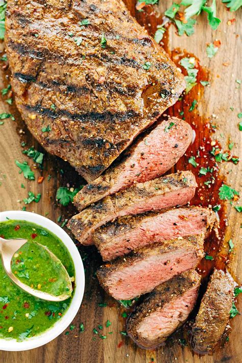 grilled-flat-iron-steak-with-chimichurri-sauce-jessica-gavin image
