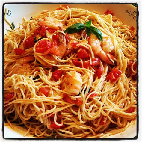 fresh-plum-tomato-sauce-shrimp-angel-hair-pasta image