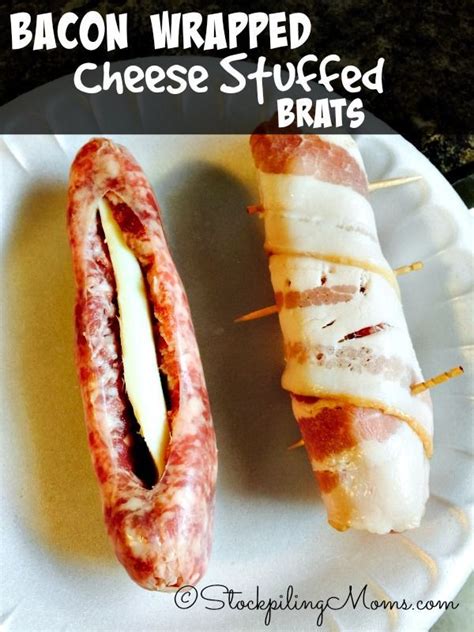 bacon-wrapped-cheese-stuffed-brats-recipe-bacon image