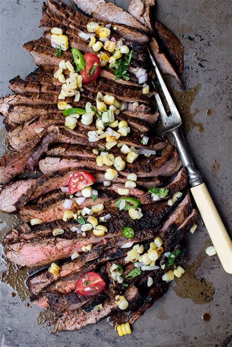 flank-steak-with-grilled-corn-salsa-sandra image