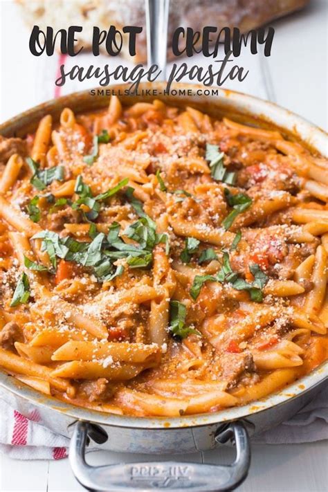 one-pot-creamy-sausage-pasta-with-recipe-video image