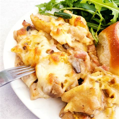 tortellini-bake-with-bacon-mushrooms-feast-glorious image