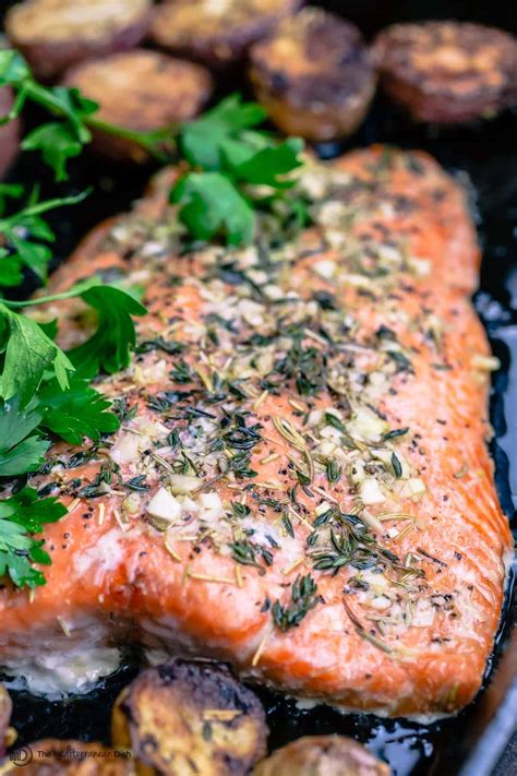 slow-roasted-salmon-and-potatoes-mediterranean-style image