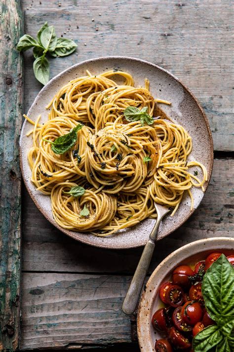 20-minute-garlic-basil-brown-butter-pasta-half-baked image