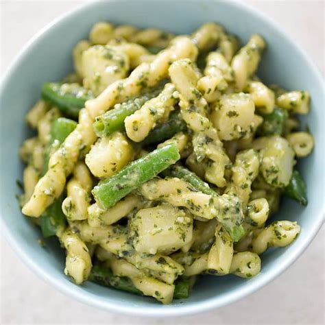 pasta-with-pesto-potatoes-and-green-beans image