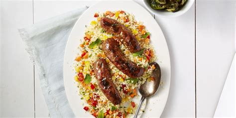 lamb-sausage-with-confetti-couscous-recipe-how-to image
