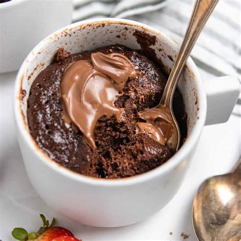 easy-chocolate-nutella-mug-cake-no-flour image