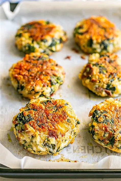 cheesy-spinach-bacon-cakes-family-food-on-the-table image