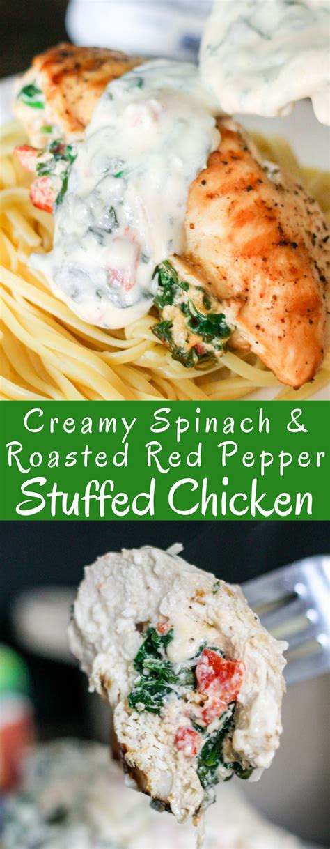 creamy-stuffed-chicken-spinach-roasted-red-peppers image