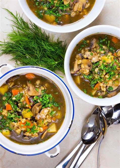 best-vegan-mushroom-barley-soup-simply image