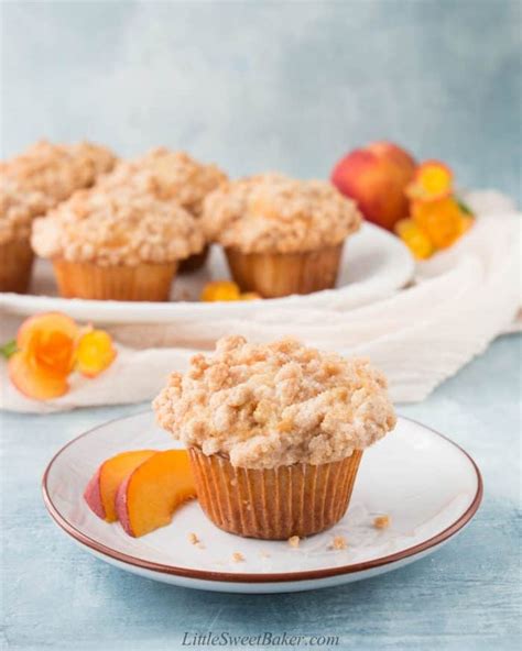 peach-muffins-with-crumb-topping-little-sweet-baker image