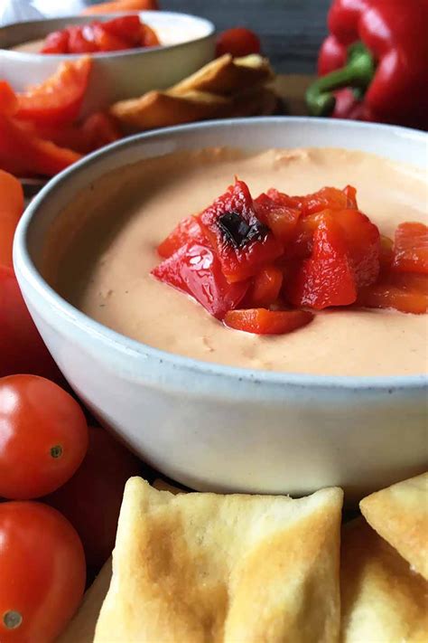 creamy-oven-roasted-red-pepper-dip-recipe-foodal image
