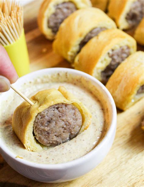 brat-bites-with-spicy-mustard-dipping-sauce image