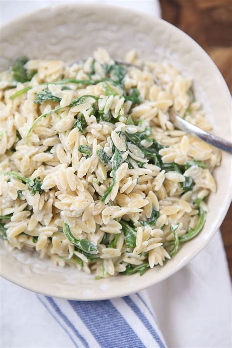 orzo-with-goat-cheese-and-arugula-aggies-kitchen image