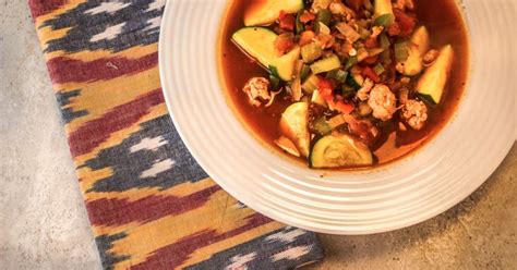 zucchini-and-tomato-soup-with-sausage-slender image