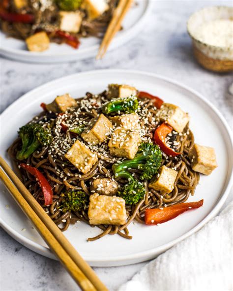 easy-asian-soba-noodles-stir-fry-with-veggies-dash-of-honey image