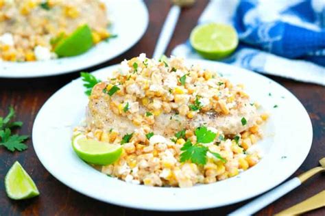 mexican-street-corn-chicken-recipe-video-sweet image