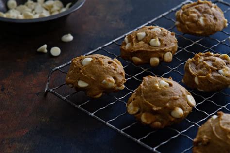 pumpkin-white-chocolate-chip-cookies-recipe-food image