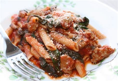 penne-with-sausage-spinach-and-tomatoes-aggies image