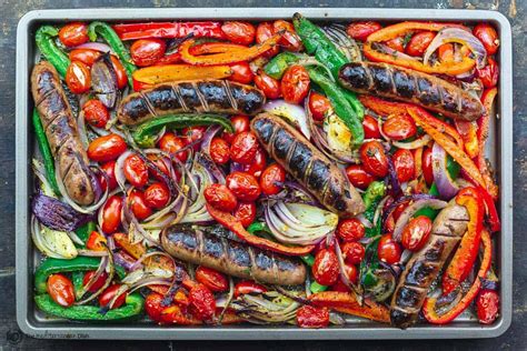 baked-sausage-and-peppers-sheet-pan-the image