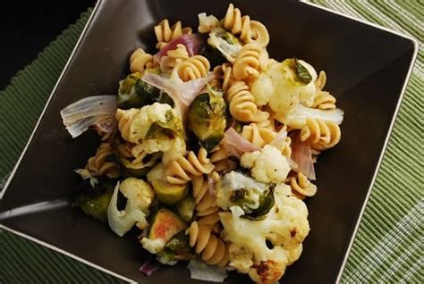pasta-with-roasted-brussel-sprouts-and-cauliflower image