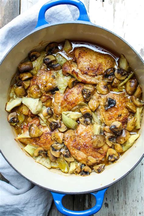 braised-chicken-with-artichokes-and-mushrooms-in image
