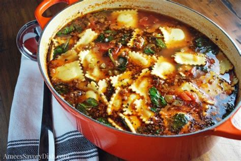 hearty-italian-sausage-soup-with-ravioli-amees-savory image