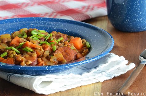 one-skillet-sausage-lentil-and-veggie-supper-perfect image