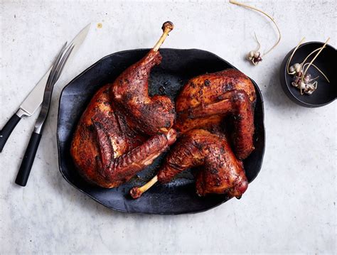 barbecue-spicebrined-grilled-turkey-recipe-bon-apptit image