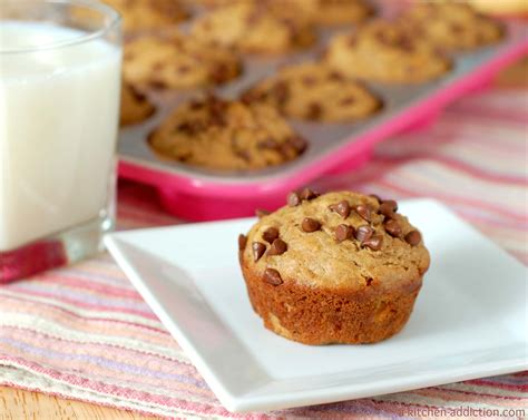 peanut-butter-banana-chocolate-chip-muffins-a image