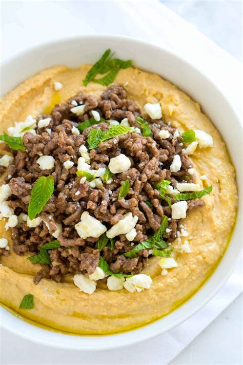 hummus-with-spiced-ground-beef-feta-and-mint image